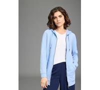 Sweatjacke FLASHLIGHTS, Damen, Gr. 52/54, azurblau, Interlock, Obermaterial: 95% Baumwolle, 5% Elasthan. Kapuzenfutter: 100% Baumwolle, unifarben, Basic, lässig geschnitten Po-bedeckend, Sweatjacken S