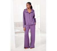 Sweatjacke FRENCH CONNECTION Gr. 32/34, lila, Damen, Obermaterial: 55% Viskose (LENZING ECOVERO), 40% Polyester, 5% Elasthan. Taschenfutter: 100% Polyester, unifarben, Sweatjacken, mit seitlichen Reiß