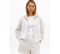 Sweatjacke "FULL ZIP HOODIE", Damen, Gr. M (38), warm ice grau heather, Sweatware, Obermaterial: 82% Baumwolle, 18% Polyester, TOMMY HILFIGER UNDERWEAR, meliert, regular fit normal, Rundhals, eingeset