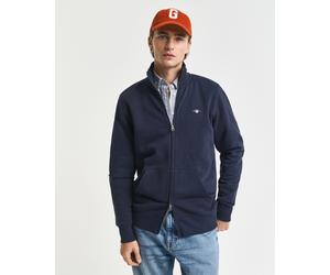 Sweatjacke GANT "REG SHIELD FULL ZIP SWEAT", Herren, Gr. 3XL, blau (evening blau), Sweatware, Obermaterial: 87% Baumwolle, 13% Polyester, unifarben, regular fit hüftlang, hoch geschlossener Ausschnitt