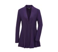 Sweatjacke GOLDNER "Kurzgröße Leichte Shirtjacke lila mit Stretch", Damen, Gr. 20, lila (amethyst), Obermaterial: 95% Polyester PES. 5% Elasthan EL., festlich, normal, Tubular, Sweatjacken Sweatjacke,