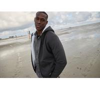 Sweatjacke H.I.S, Herren, Gr. XL (56/58), grau (anthrazit), Obermaterial: 60% Baumwolle, 40% Polyester. Futter: 100% Polyester, unifarben, normal, angesetztes Bündchen, Sweatjacken Sweatjacke, mit Ted