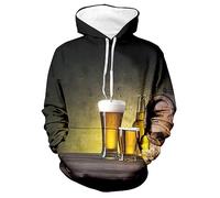 Sweatjacke Herren Activewear-Shirts & Tops FüR Herren Langarm Tshirt Herren MäNner Bier Festival 3D Druck Langarm Kapuzenpullover Mit Kapuze Und Taschen Casual Warm Herbst Herren Hemd Kurzarm 4XL
