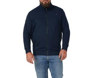 Sweatjacke, Herren, Gr. 5XL, blau, Web, Obermaterial: 70% Baumwolle, 30% Polyester, S.OLIVER MEN BIG SIZES, unifarben, regular fit hüftbedeckend, Rundhals, Rippbündchen, Sweatjacken Sweatjacke, mit Re