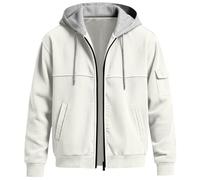 Sweatjacke Herren Kapuzenjacke mit Reißverschluss Zip Hoodie Cord Jacke | Sweatshirt Jacke mit Kapuze, Taschen und Kordelzug, Cord Übergangsjacke für Freizeit und Alltag Casual Herrenmode