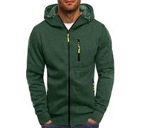 Sweatjacke Herren Übergangsjacke Hoodie Kapuzenjacke mit Reißverschluss Oversized Sweatshirt Kapuzenpullover Sportjacke Outdoorjacke Grün XXL