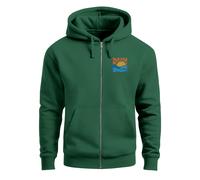 Sweatjacke Herren Zip Hoodie Pullover Kapuze Logo Print Sommer Sonne Welle Strand Meer Fashion Streetstyle - Sun Wave Batch bottle-green M