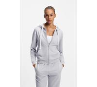 Sweatjacke HUGO UNDERWEAR, Damen, Gr. L, grau, Sweatware, Obermaterial: 66% Baumwolle, 30% Polyester, 4% Elasthan, unifarben, Basic, gerade normal, Rundhals, Bündchen, Sweatjacken Sweatjacke, Kapuze, 