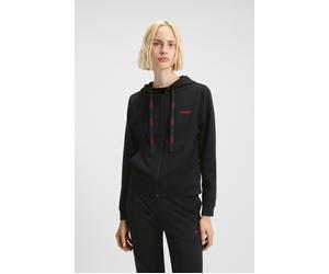 Sweatjacke HUGO UNDERWEAR, Damen, Gr. XS, schwarz, Sweatware, Obermaterial: 66% Baumwolle, 30% Polyester, 4% Elasthan, unifarben, Basic, gerade normal, Rundhals, Bündchen, Sweatjacken Sweatjacke, Kapu