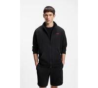 Sweatjacke HUGO UNDERWEAR, Herren, Gr. XL (54), schwarz 001, Sweatware, Obermaterial: 60% Baumwolle, 40% Polyester, normal normal, Rippbündchen, Sweatjacken Sweatjacke, mit Stehkragen, mit feiner Stru