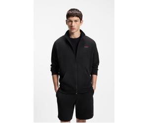 Sweatjacke HUGO UNDERWEAR, Herren, Gr. XXL (56), schwarz 001, Sweatware, Obermaterial: 60% Baumwolle, 40% Polyester, normal normal, Rippbündchen, Sweatjacken Sweatjacke, mit Stehkragen, mit feiner Str
