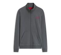 Sweatjacke HUGO UNDERWEAR "Laze Zip Jacket", Herren, Gr. S (48), grau (medium grau 032), Single Jersey, Obermaterial: 95% Baumwolle, 5% Elasthan, regular fit, hoch geschlossener Ausschnitt, eingesetzt