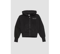 Sweatjacke im Boxy-Schnitt mit Glitzer-Stickerei M schwarz 2149541.9999.M