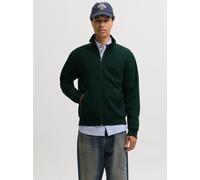 Sweatjacke JACK & JONES "JJEBRADLEY SWEAT ZIP HN NOOS", Herren, Gr. S, scarab, angeraute Sweatware, Obermaterial: 65% Polyester, 35% Baumwolle, unifarben, regular fit normal, ohne Ausschnitt, Rippbünd