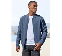 Sweatjacke JOHN DEVIN "aus Struktur-Qualität, relaxed fit", Herren, Gr. M (48/50), blau, Obermaterial: 83% Baumwolle, 16% Polyester, 1% Elasthan, unifarben, relaxed fit, Rundhals, Rippbündchen, Sweatj