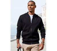 Sweatjacke JOHN DEVIN "aus Struktur-Qualität", Herren, Gr. XXL (60/62), schwarz, Obermaterial: 83% Baumwolle, 16% Polyester, 1% Elasthan, unifarben, regular fit, Rundhals, Rippbündchen, Sweatjacken Sw
