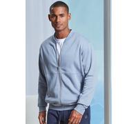 Sweatjacke JOHN DEVIN "mit modischer Teilungsnaht", Herren, Gr. L (52/54), blaugrau, angeraute Sweatware, Obermaterial: 60% Baumwolle, 40% Polyester, regular fit normal, Rundhals, angesetztes Bündchen
