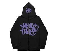 Sweatjacke Kapuzenjacke Herren Minus Two Cargo Zipper Hoodie Y2K Kapuzenpullover mit Reißverschluss Hip Hop Streetwear Urban Pullover Unisex Casual Jacke