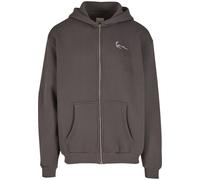 Sweatjacke KARL KANI "Karl Kani Chest Signature Essential Zip Hoodie", Herren, Gr. XXL, braun (grau), 80% Baumwolle, 20% Polyester, unifarben, Rundhals, Sweatjacken Sweatjacke (87856515-XXL) grau