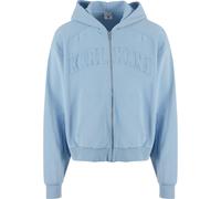 Sweatjacke KARL KANI "Karl Kani College Heavy Crop Zip Hoodie", Herren, Gr. M, light blau, 65% Baumwolle, 35% Polyester, Sweatjacken Sweatjacke (52584310-M)