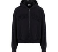 Sweatjacke KARL KANI "Karl Kani College Heavy Crop Zip Hoodie", Herren, Gr. S, schwarz, 65% Baumwolle, 35% Polyester, Sweatjacken Sweatjacke (61959519-S)