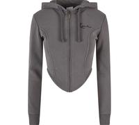 Sweatjacke KARL KANI "Karl Kani Damen", Damen, Gr. S, grau, 80% Baumwolle, 20% Polyester, Sweatjacken Sweatjacke (82342265-S) grau