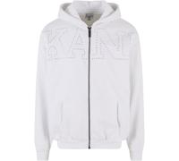 Sweatjacke KARL KANI "Karl Kani Herren KM234-014-1 KK Studded Retro OS Full Zip Hoodie", Herren, Gr. XL, weiß, 80% Baumwolle, 20% Polyester, unifarben, Sweatjacken Sweatjacke (83239322-XL)