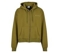Sweatjacke KARL KANI "Karl Kani Karl Kani Retro Rhinestone Boxy Full Zip Hoodie", Herren, Gr. L, olive, 65% Baumwolle, 35% Polyester, Sweatjacken Sweatjacke (30114925-L) olive