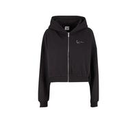 Sweatjacke KARL KANI "Karl Kani Karl Kani Woven Signature Zip Hoodie", Damen, Gr. M, schwarz, 65% Baumwolle, 35% Elasthan, Sweatjacken Sweatjacke (30254451-M) schwarz