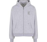 Sweatjacke KARL KANI "Karl Kani KK Boxy Full Zip Hoodie", Herren, Gr. XS, grau, 70% Baumwolle, 30% Polyester, Sweatjacken Sweatjacke (76121167-XS)