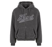 Sweatjacke KARL KANI "Karl Kani KK Varsity Teddy Zip Hoodie", Herren, Gr. XS, grau, 100% Polyester, Rundhals, Sweatjacken Sweatjacke (13570713-XS) grau