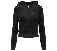 Sweatjacke KARL KANI "Karl Kani Signature Rhinestone Velours Tight Trackjacket", Damen, Gr. M, schwarz, 93% Polyester, 7% Elasthan, Sweatjacken Sweatjacke (73027900-M) schwarz