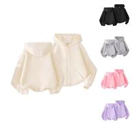 Sweatjacke Kinder Mädchen Jungen Baumwolle Kapuzenpullover Kapuzenjacke mit Reißverschluss Taschen Einfarbige Hoodie Übergangsjacke für Kleinkind (Black, 7-8 Years)