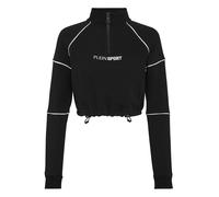 PLEIN SPORT Funktionsjacke Cropped Sweatjacke mit Kapuze (PP14259) L Schwarz