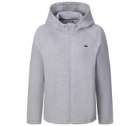 Sweatjacke LACOSTE "Lacoste SH0152 Sweatjacke Damen Bekleidung", Damen, Gr. L, grau, 71% Polyester, 25% Baumwolle, 4% Elasthan, Sweatjacken Sweatjacke (33917836-L) grau