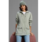 Sweatjacke LAURA SCOTT, Damen, Gr. 44/46, seagrün, Sweatware, Obermaterial: 80% Baumwolle, 20% Polyester, unifarben, bequem Po-bedeckend, Rippbündchen, Sweatjacken Sweatjacke, Weiche Baumwollmischung