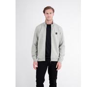 Sweatjacke LERROS, Herren, Gr. L, grau (platinum grau melange), Web, Obermaterial: 53% Polyester, 41% Viskose, 6% sonstige Fasern, meliert, unifarben, normal hüftbedeckend, Rundhals, Bündchen, Sweatja