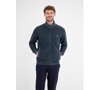 Sweatjacke LERROS "LERROS Sweatjacke in Zig-Zag-Struktur", Herren, Gr. S, blau (classic navy), 100% Baumwolle, Sweatjacken Sweatjacke (48280705-S) classic navy
