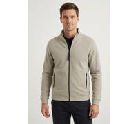 Sweatjacke LERROS "SELA", Herren, Gr. 3XL, weiß (sanftes weiß), Sweatware, Obermaterial: 90% Baumwolle, 10% Polyester, unifarben, regular fit taillenbedeckt, ohne Ausschnitt, Bündchen, Sweatjacken Swe