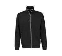 Sweatjacke LERROS "SELA", Herren, Gr. XXL, schwarz, Sweatware, Obermaterial: 90% Baumwolle, 10% Polyester, regular fit taillenbedeckt, ohne Ausschnitt, Bündchen, Sweatjacken Sweatjacke, mit Bündchen (