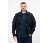 Sweatjacke LERROS "Sportive Sweatjacke aus Baumwollmix, große Größen", Herren, Gr. 6XL, schwarz (classic navy), 90% Baumwolle, 10% Polyester, Sweatjacken Sweatjacke (40628052-6XL) classic navy