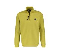 Sweatjacke LERROS "Sweat-Troyer in Strukturqualität", Herren, Gr. S, gelb (gelb moss), 94% Baumwolle, 4% Polyester, 2% Elasthan, Sweatjacken Sweatjacke (84196119-S)