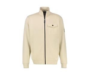 Sweatjacke LERROS "Sweatjacke in Übergrößen, modisch-sportiv", Herren, Gr. 3XL, foam weiß, 70% Baumwolle, 30% Polyester, Sweatjacken Sweatjacke (20269916-XXXL) foam weiß