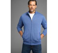 Sweatjacke MAN'S WORLD, Herren, Gr. XXL (60/62), blau (blau, melange), angeraute Sweatware, Obermaterial: 60% Baumwolle, 40% Polyester, meliert, Basic, regular fit, hoch geschlossener Ausschnitt, Swea