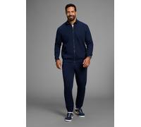 Sweatjacke MAN'S WORLD "Jogginganzug", Herren, Gr. 3XL, marine, Sweatware, Obermaterial: 60% Baumwolle, 40% Polyester, unifarben, normal, Rippbündchen, Sweatjacken Sweatjacke, für Sport und Freizeit a
