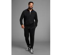 Sweatjacke MAN'S WORLD "Jogginganzug", Herren, Gr. 4XL, schwarz, Sweatware, Obermaterial: 60% Baumwolle, 40% Polyester, unifarben, normal, Rippbündchen, Sweatjacken Sweatjacke, für Sport und Freizeit