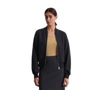 Sweatjacke MARC O'POLO "aus Interlock-Jersey", Damen, Gr. XXL, deep night blau, Obermaterial: 78% Baumwolle, 18% Polyester, 4% Elasthan, unifarben, regular fit, Rippbündchen, Sweatjacken Sweatjacke (4