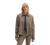 Sweatjacke MARC O'POLO "aus Punto di Roma-Jersey", Damen, Gr. XL, beige (chalky braun), Obermaterial: 67% Viskose, 28% Polyamid, 5% Elasthan, unifarben, loose fit, Sweatjacken Sweatjacke (76714635-XL)