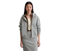Sweatjacke MARC O'POLO "aus reinem Organic Cotton", Damen, Gr. XXL, light grau melange, Obermaterial: 100% Baumwolle, unifarben, relaxed fit, Rippbündchen, Sweatjacken Sweatjacke (64501315-XXL) light
