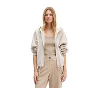 Sweatjacke MARC O'POLO "aus reiner Bio-Baumwolle", Damen, Gr. M, grau silk, Obermaterial: 100% Baumwolle, unifarben, loose fit, Rundhals, Rippbündchen, Sweatjacken Sweatjacke (87120948-M) grau silk